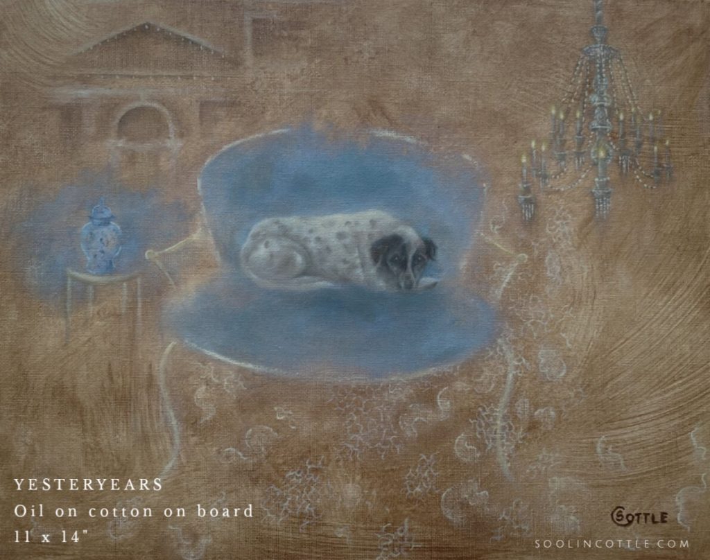 oil painting of a dog
