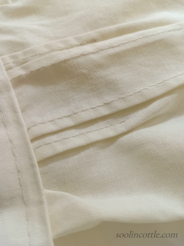 hand sewn pin tucks