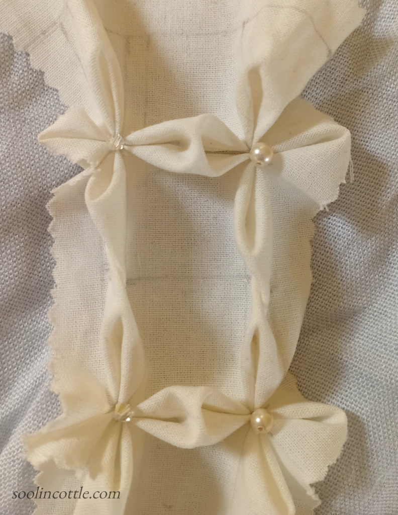 cotton sample of Canadian smocking - flower pattern